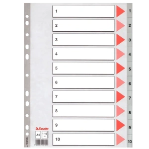 Esselte Seperatör 1-10 Rakamlı Plastik A4 100105