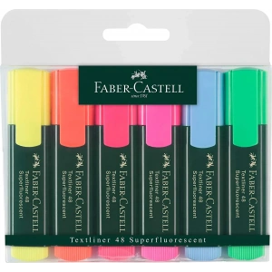 Faber-Castell 154806 - Textliner 48 Fosforlu Kalem, 6lı Kutu