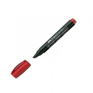 FABER-CASTELL 54 PERMANENT MARKÖR KOLİ KALEMİ KESİK UÇ KIRMIZI (152762)
