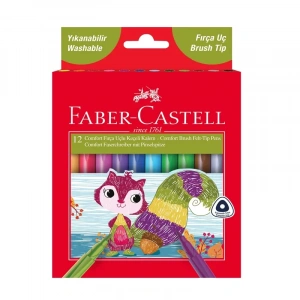 Faber-castell Comfort Fırça Uçlu Keçeli Kalem 12 Renk (155242)