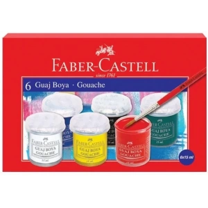 Faber Castell Guaj Boya 6 Renk x 15 ml. Şişe