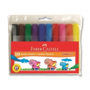 FABER-CASTELL JUMBO 47 PERMANENT MARKÖR KOLİ KALEMİ 10 RENK (030047)