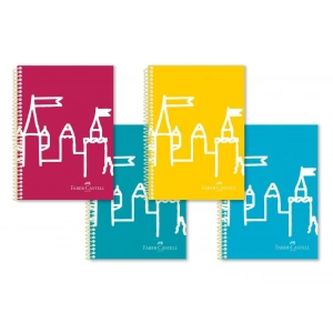 Faber Castell PP Kapak Spiralli Okul Defteri Şato A4 80yp Çizgili