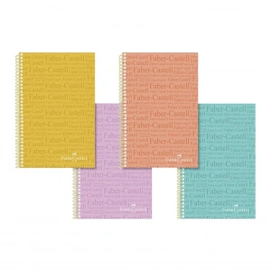 Faber Castell PP Kapak Spiralli Okul Defteri Typo A4 120yp Çizgili