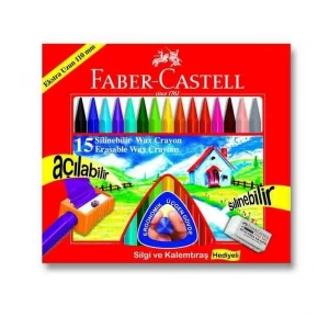 Faber Castell Silinebilir Wax Crayon Mum Boya 15 Renk