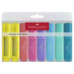 Faber Castell Textliner 1546 Fosforlu Kalem Seti 8 Renk Pastel Renkler