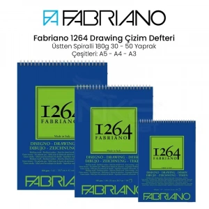 Fabriano 1264 Drawing Paper Çizim Defteri Üstten Spiralli 180g
