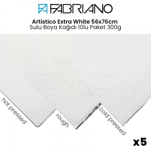 Fabriano Artistico Extra White 56x76cm Sulu Boya Kağıdı 5li Paket 300g