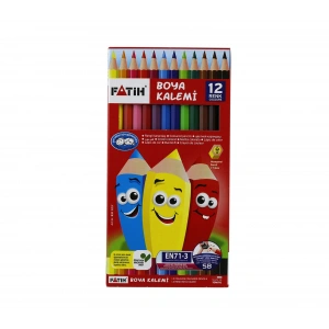 FATİH 12 RENK KURU BOYA 1/1 TAM BOY 33112