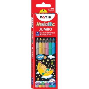 Fatih Metalik Jumbo Kuruboya 6 Renk Set Tam Boy Grafit Çapı 5