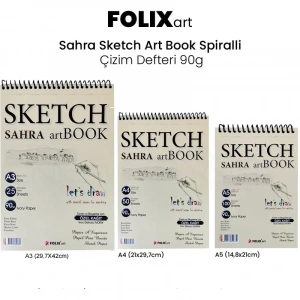 Folix Art Sahra Sketch Book Spiralli Çizim Defteri 90g 50 YP