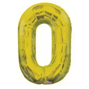 Folyo Balon 0 Rakamı Gold // Altın Renk  100 Cm