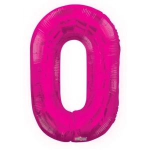 Folyo Balon 0 Rakamı Pembe  100 cm