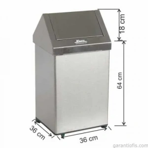 Garanti Metal 1312 Çatı Kapaklı Tekerlekli Çöp Kovası (79 Litre)