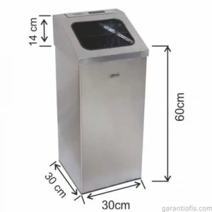 Garanti Metal 1365 Küllüklü Paslanmaz Çöp Kovası (54 Litre)