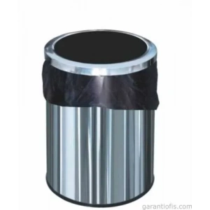 Garanti Metal 1414 Çemberli Paslanmaz Krom Çöp Kovası (13 Lt)