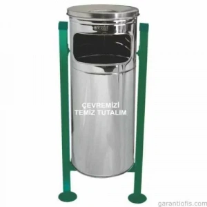 Garanti Metal 1713 Paslanmaz Kovalı Bahçe Tipi Çöp Kovası (34 Litre)