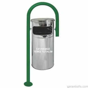Garanti Metal 1714 Çengel Şeklinde Paslanmaz Bahçe Tipi Çöp Kovası (34 Litre)