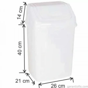 Garanti Metal 7405 Plastik İtme Kapaklı Çöp Kovası (24 Litre)