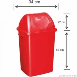 Garanti Metal 7583 Plastik Çatı Kapaklı Çöp Kovası (50 Litre)