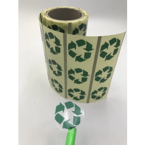 GERİ DÖNÜŞÜM ETİKETİ 30 MM YUVARLAK ÜZERİ BASKILI 500 LÜ SARIM.