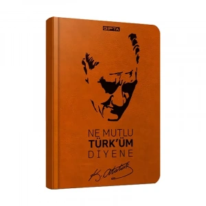 GIPTA ATATÜRK DERİ KAPAK DEFTER 13x21 ÇİZGİLİ 120 YAPRAK (2599)