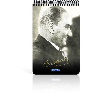 Gıpta Atatürk Spiralli Karton Kapak Bloknot A4 100 Yaprak Çizgili