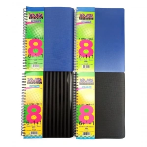 Gıpta PP Kapak Spiralli Okul Defteri River 6+1+1 Separatörlü 210yp (150yp Kareli, 30yp Çizgili ve 30yp Çizgisiz)