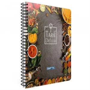 Gıpta Spiralli Sert Kapak Tarif Defteri 22x26 140 Yaprak (1299)