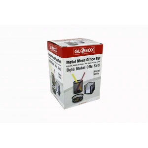 GLOBOX 6643-6154 METAL KALEMLİK SETİ 3 LÜ