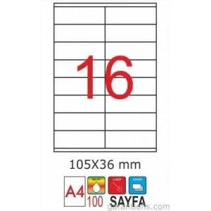 GoldMoon 2007 Laser A4 Sayfa Etiketi 105x36mm (100 lü Paket)