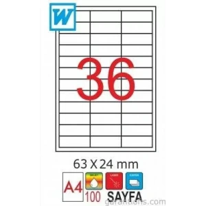Goldmoon 2025 Laser A4 Sayfa Etiketi 63x24mm (100 Lü Paket)