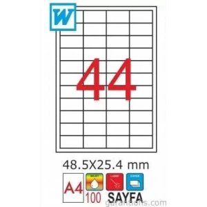 GoldMoon 2030 Laser A4 Sayfa Etiketi 48,5 x 25,4mm (100 lü Paket)