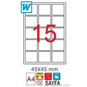 GoldMoon 2033 Laser A4 Sayfa Etiketi 45x45mm (100 lü Paket)