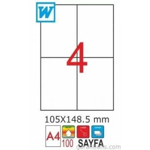 GoldMoon 2050 Laser A4 Sayfa Etiketi 105x148,5mm (100 lü Paket)