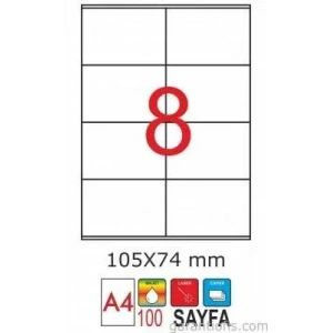 Goldmoon 2055 Laser A4 Sayfa Etiketi 105x74,25mm (100 Lü Paket)