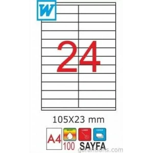 Goldmoon 2076 Laser A4 Sayfa Etiketi 105x23mm (100 Lü Paket)