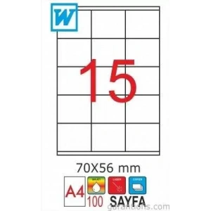 Goldmoon 2079 Laser A4 Sayfa Etiketi 70x56mm (100 Lü Paket)