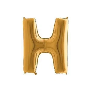 H Harfi Altın Renk Folyo Balon 100 Cm