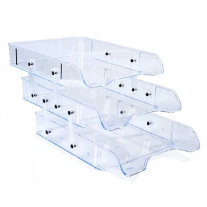 Hatas Hareketli Şeffaf Plastik Evrak Rafı 3 Katlı