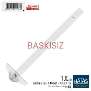 Hatas Minkale Başlıklı T Cetveli Kalın Bizote (Baskısız) 100cm