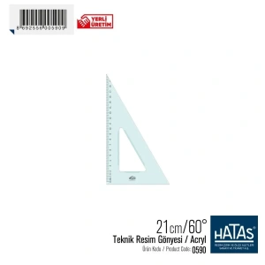Hatas Teknik Resim Gönyesi 21cm 60°