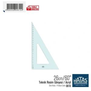 Hatas Teknik Resim Gönyesi 26cm 60°