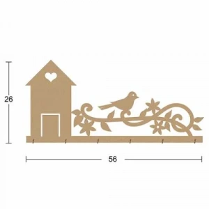 Hobi-Art A 043 Boyanabilir Ham Ahşap Anahtarlık