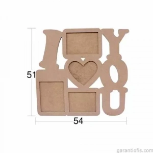 Hobi-art Çer 151 Dekoratif I Love You Tasarımlı Ahşap Resim Çerçevesi