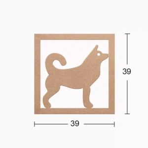 Hobi-art Ds 22 Boyanabilir Köpek Desenli Ahşap Duvar Süsü