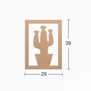 Hobi-art Ds 32 Boyanabilir  Kaktüs Ağacı Desenli Ahşap Duvar Süsü