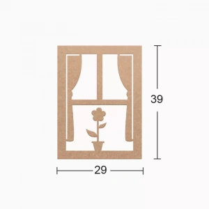 Hobi-art Ds 47 Boyanabilir Ahşap Pencerede Gül Desenli Duvar Süsü