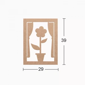 Hobi-art Ds 50 Boyanabilir Ahşap Pencerede Çiçek Desenli Duvar Süsü