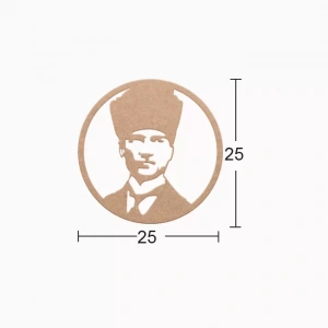 Hobi-Art DS 54 Boyanabilir Ahşap Atatürk Portresi Desenli Duvar Süsü
